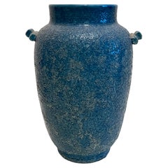 Vintage Cerulean Blue French Art Deco Vase
