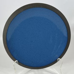 Cerulean Blue Satellite Form Low Bowl Impressed Design Technics and by Lee Rosen