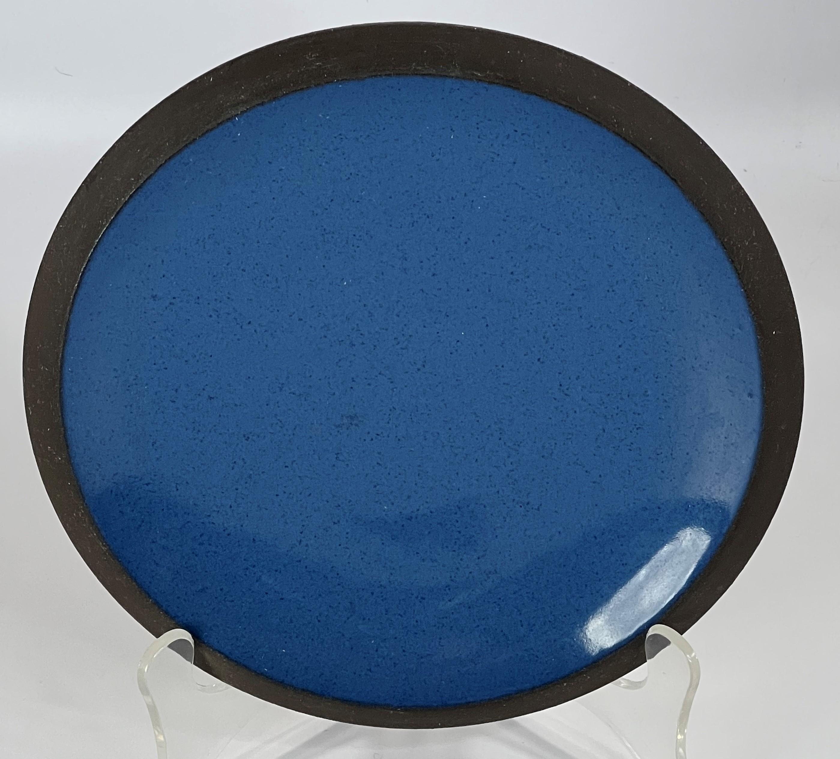 Cerulean Blaue Satelliten-Form-Schale mit bedrucktem Design und von Lee Rosen (Moderne der Mitte des Jahrhunderts) im Angebot