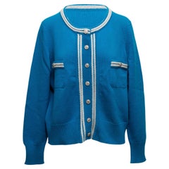 Cerulean & White Chanel Cashmere Cardigan Size FR 50