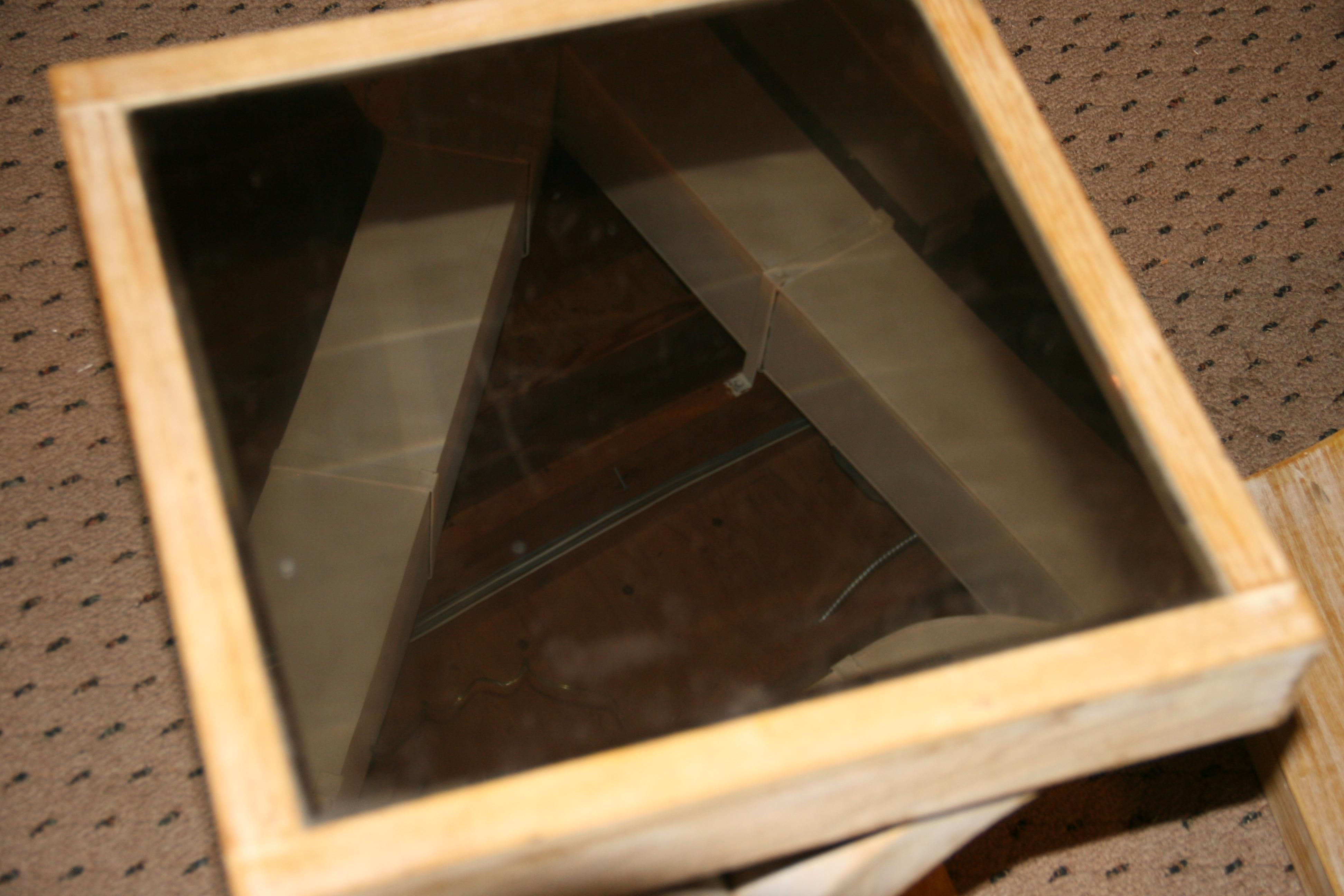 Cerulian Oak Mirrored X Side / End  Table  (2 available} For Sale 11