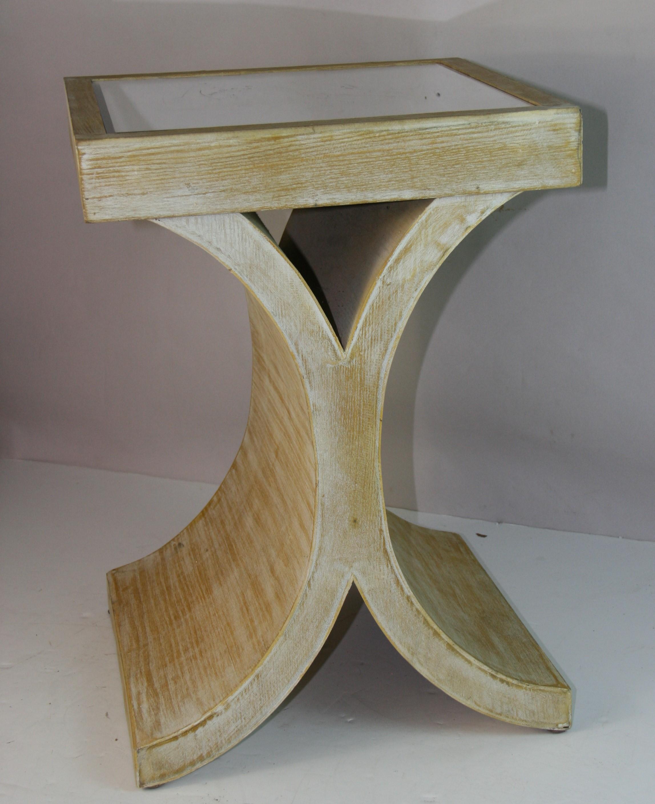 1795 Cerulian oak mirrored side/end table .
2 available priced individually