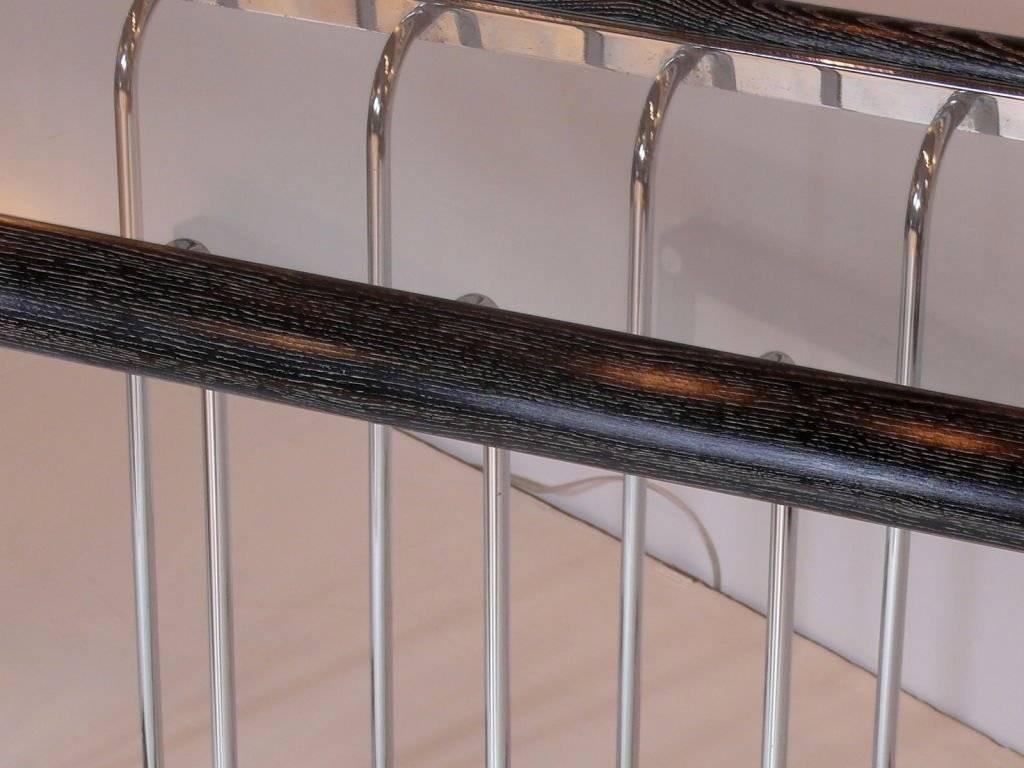 Mid-Century Modern Cerused Ash and Chrome Console or Sofa Table