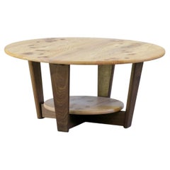 Round Coffee Table Cerused Elm Walnut Thomas Throop Black Creek Designs In Stock