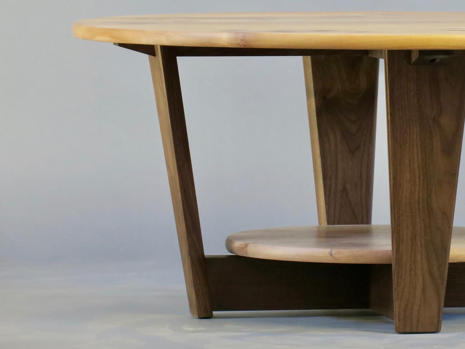 American Cerused Elm and Walnut Coffee Table, Thomas Throop/ Black Creek Designs-In Stock For Sale