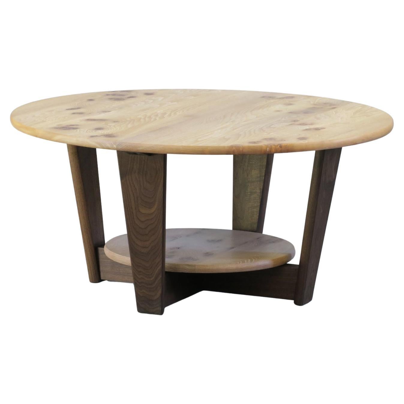 Cerused Elm and Walnut Coffee Table, Thomas Throop/ Black Creek Designs-In Stock For Sale