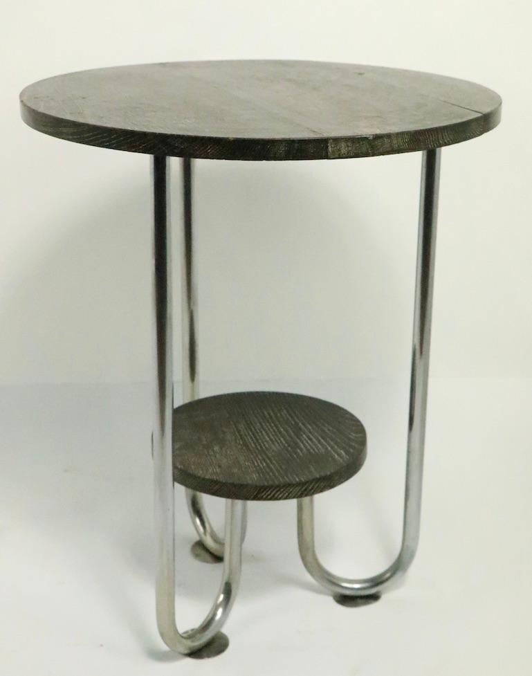 Cerused Oak and Chrome Art Deco Table after Hoffmann 5