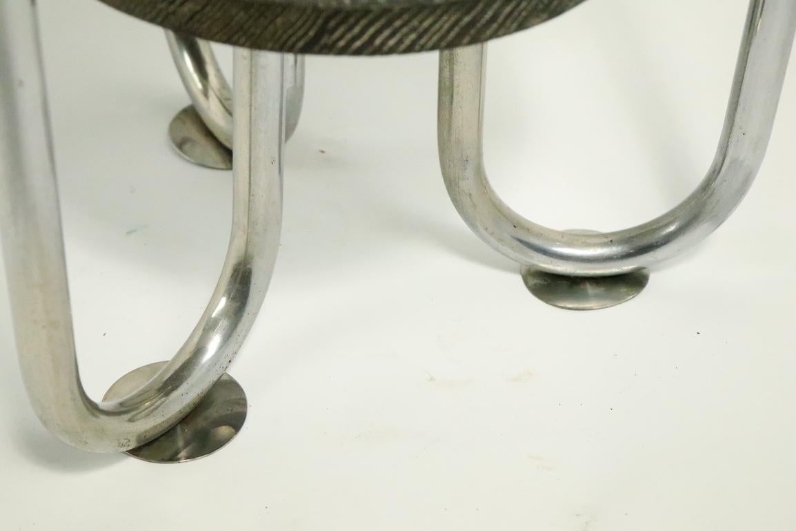 British Cerused Oak and Chrome Art Deco Table after Hoffmann