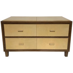 Cerused Oak and Parchment Commode