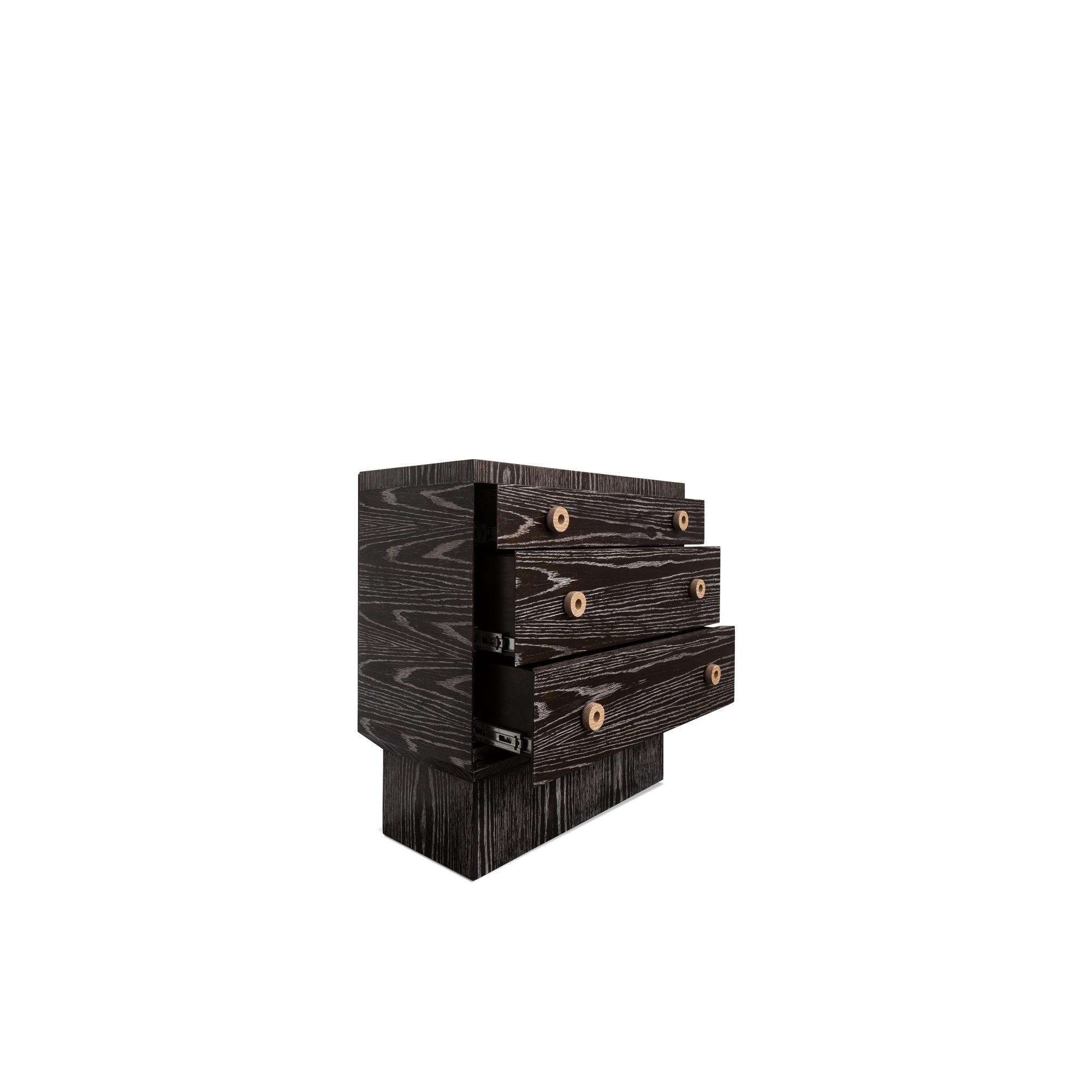 Mid-Century Modern Cerused Oak Aquidneck Nightstand by Brian Paquette for Lawson-Fenning