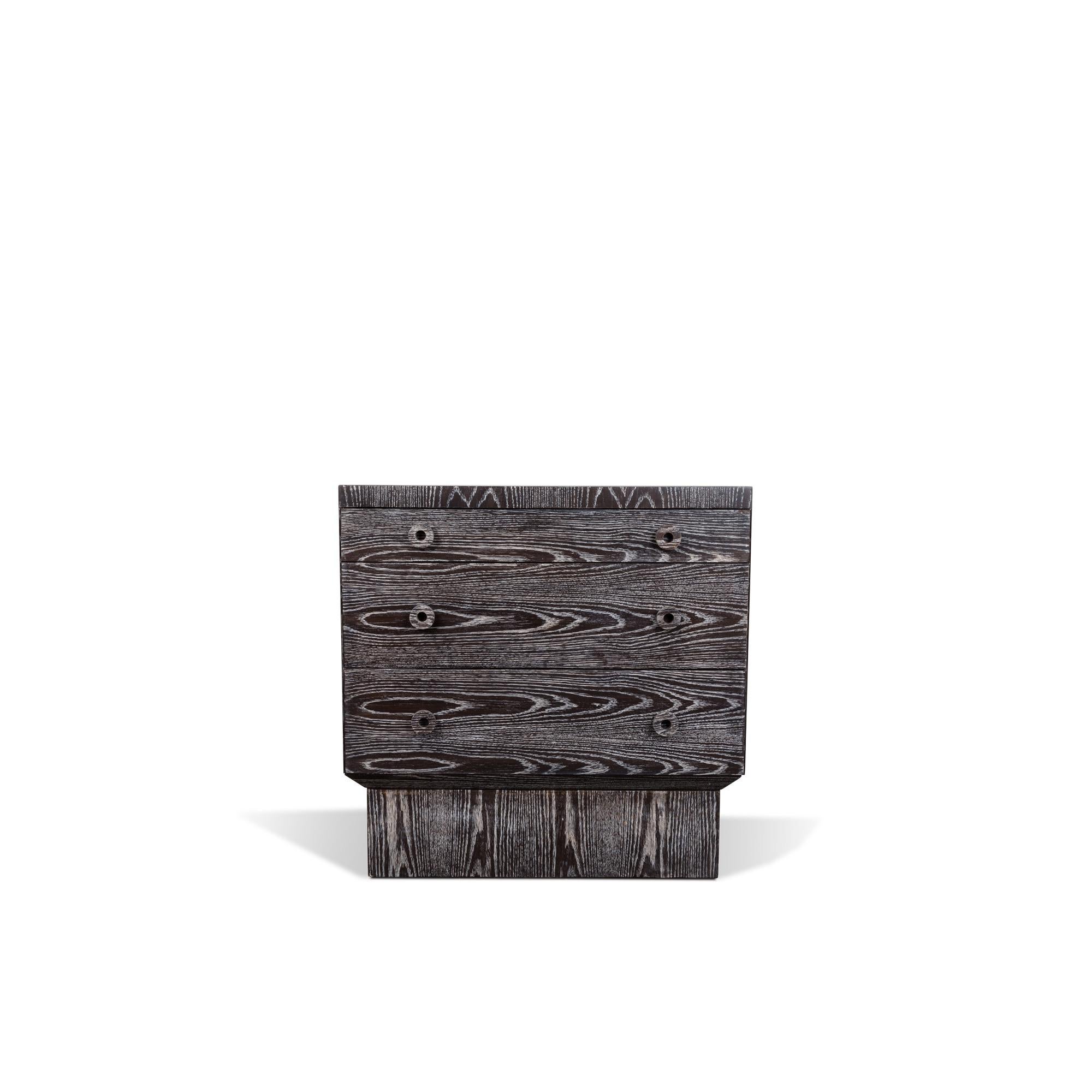Cerused Oak Aquidneck Nightstand by Brian Paquette for Lawson-Fenning In New Condition In Los Angeles, CA