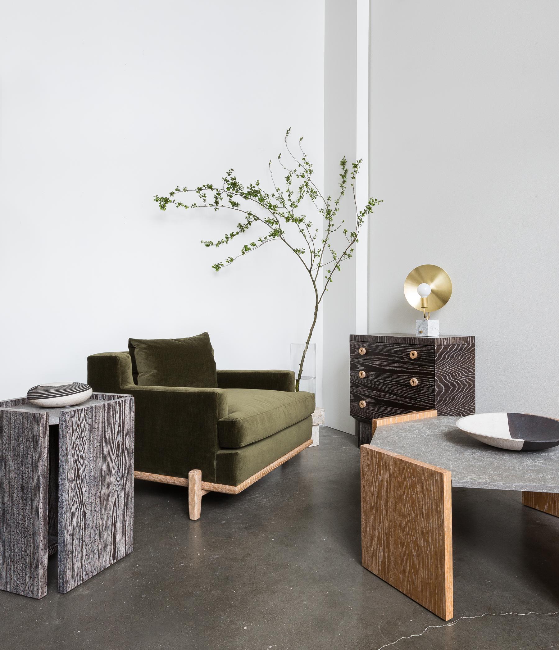 Cerused Oak Aquidneck Nightstand by Brian Paquette for Lawson-Fenning 1