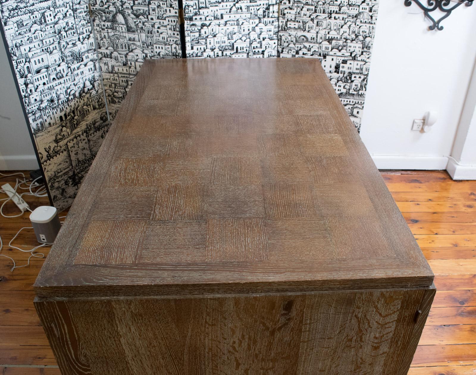 Mid-20th Century Cerused Oak Art Deco Desk Attributed to Charles Dudouyt '1885-1946' For Sale