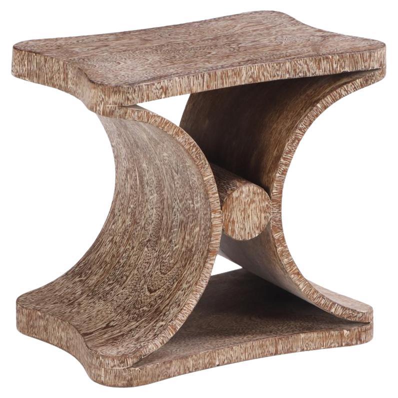 Banc/table en chêne cérusé, à la manière de Jean-Michel Frank. Contemporain.