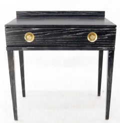 Cerused Oak Black and White Small One Drawer Console Writing Table Desk