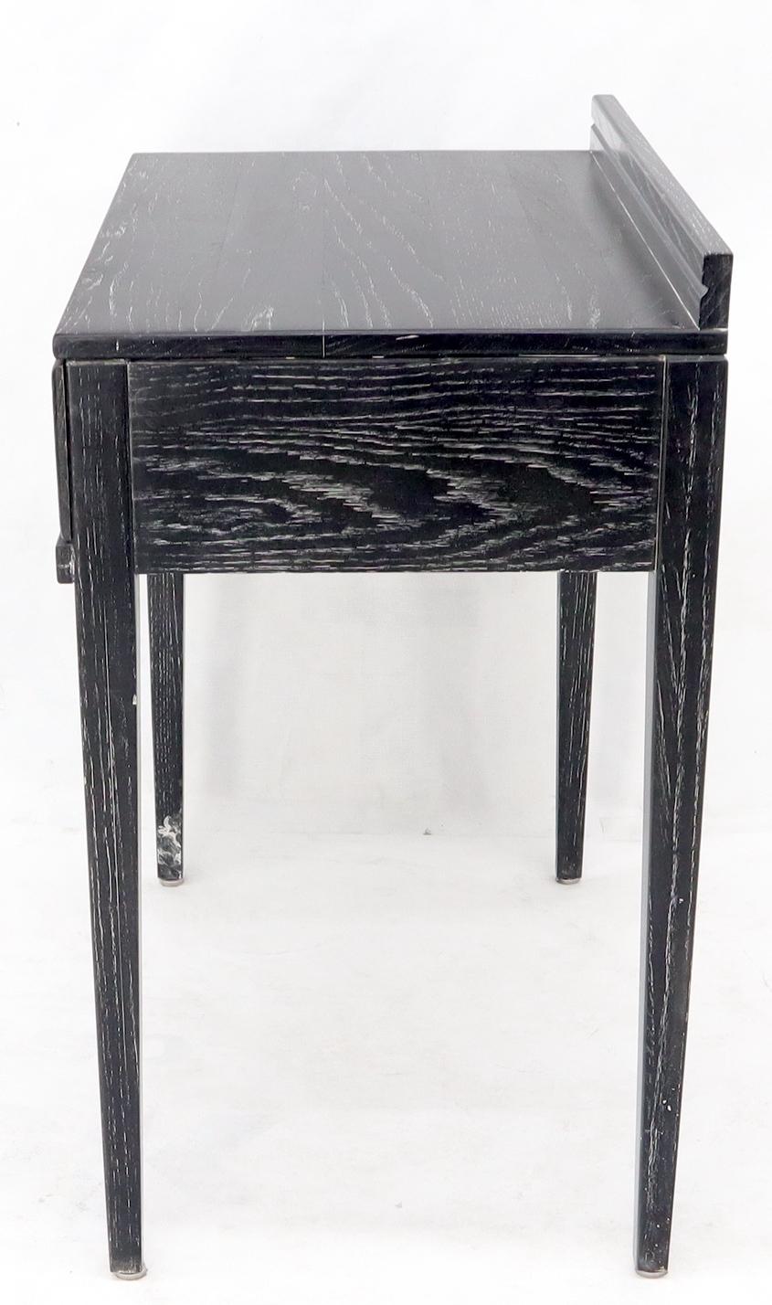 American Cerused Oak Black and White Small One Drawer Console Writing Table Desk For Sale
