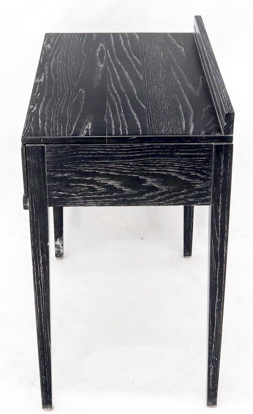 Cerused Oak Black and White Small One Drawer Console Writing Table Desk In Excellent Condition For Sale In Rockaway, NJ