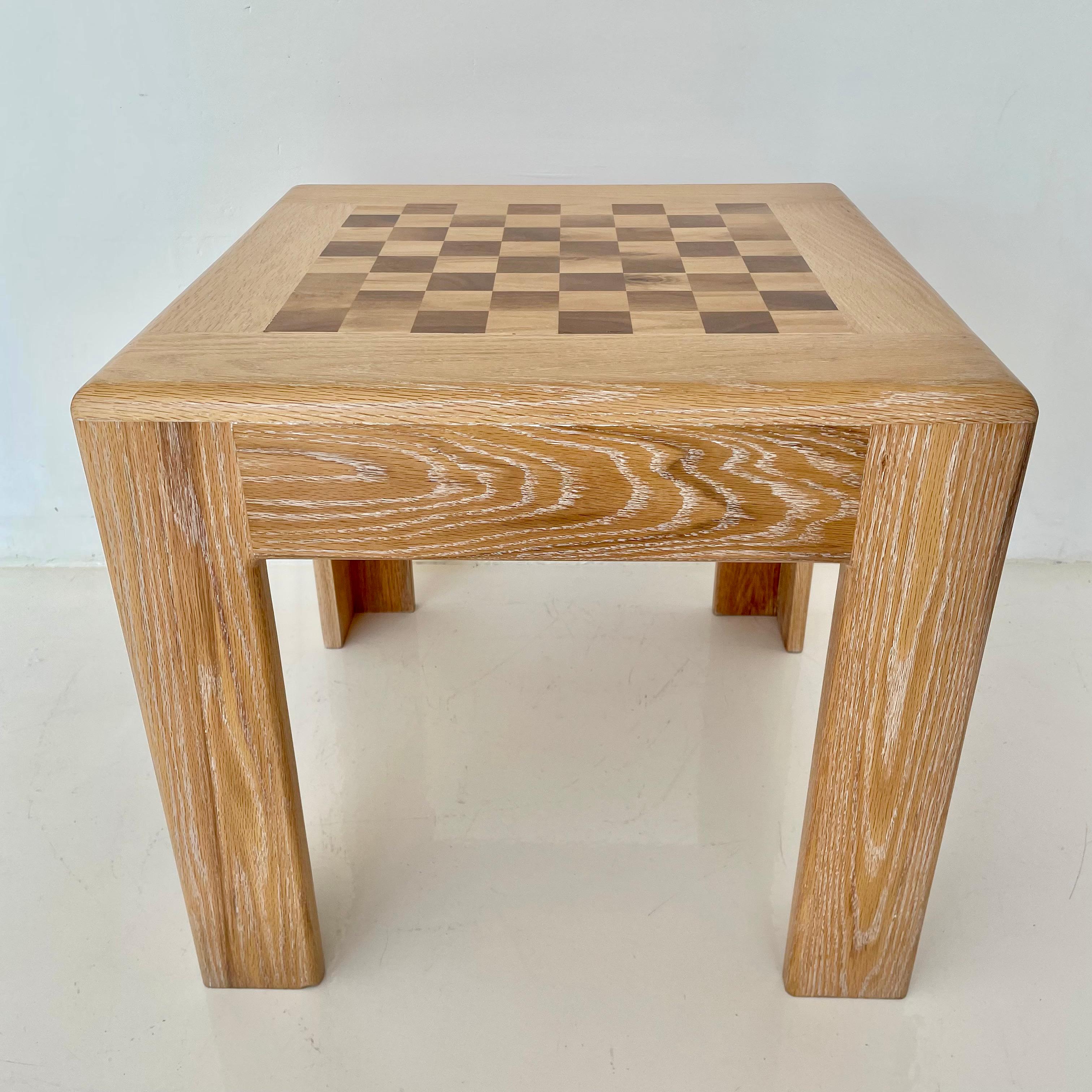 American Cerused Oak Chess Table