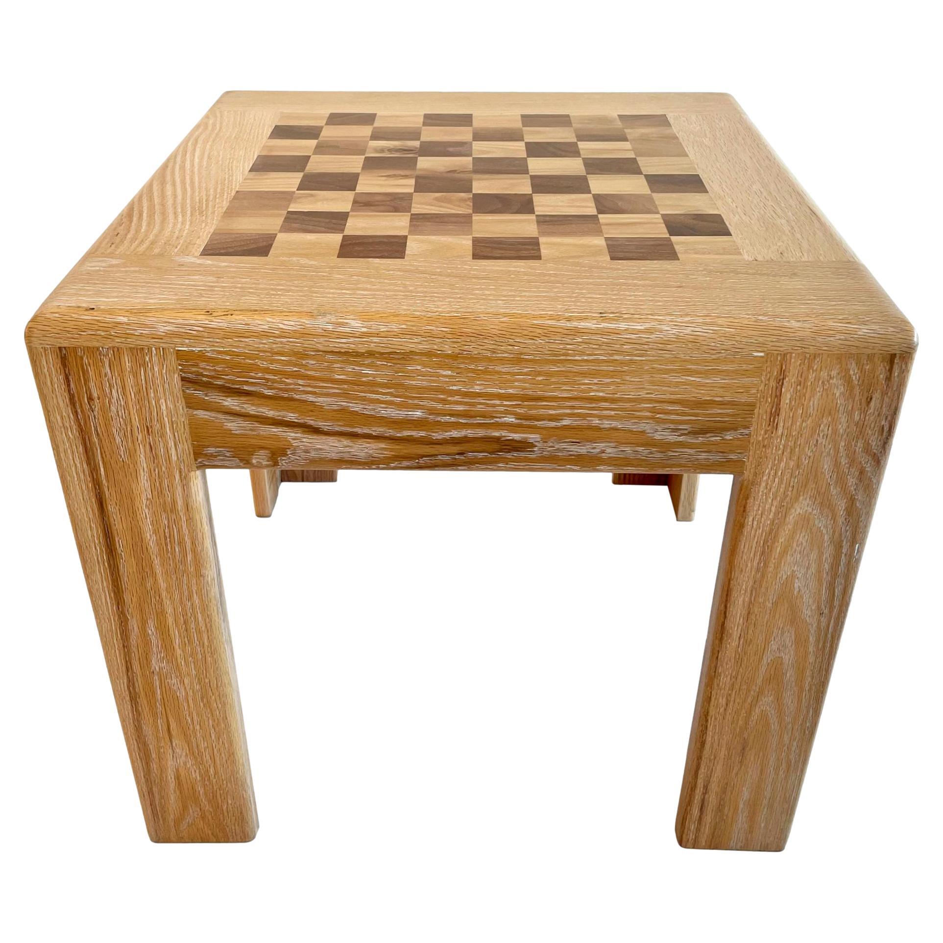 Cerused Oak Chess Table