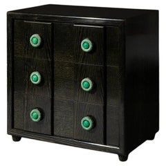 Cerused Oak Chest with Green Ceramic Pulls by S. Karpen & Bros
