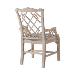 Cerused Oak Chippendale Armchair