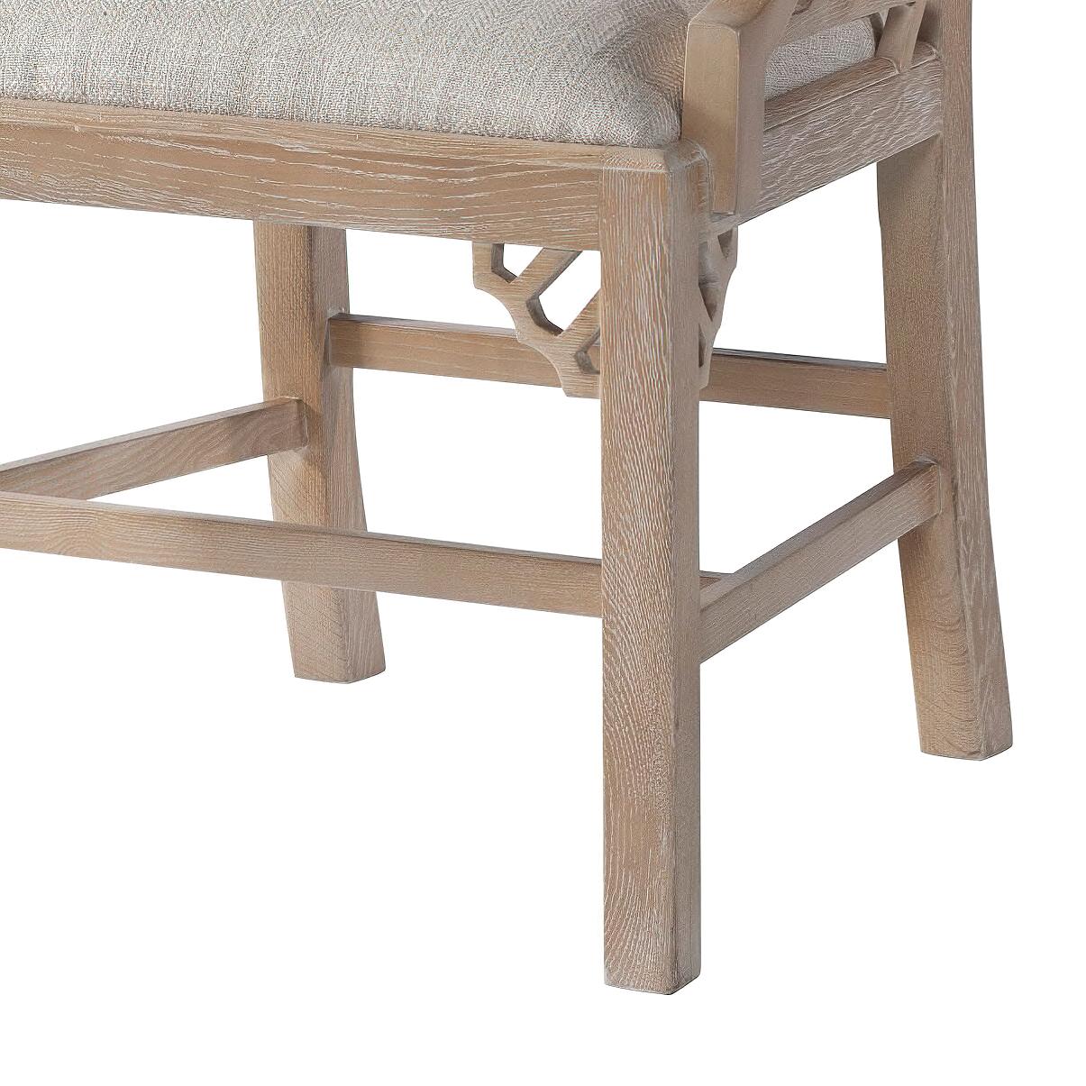 Contemporary Cerused Oak Chippendale Armchair