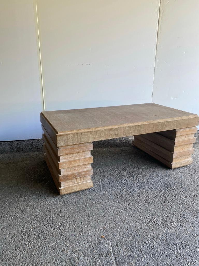 French Cerused Oak Cocktail Table, France, 1930's