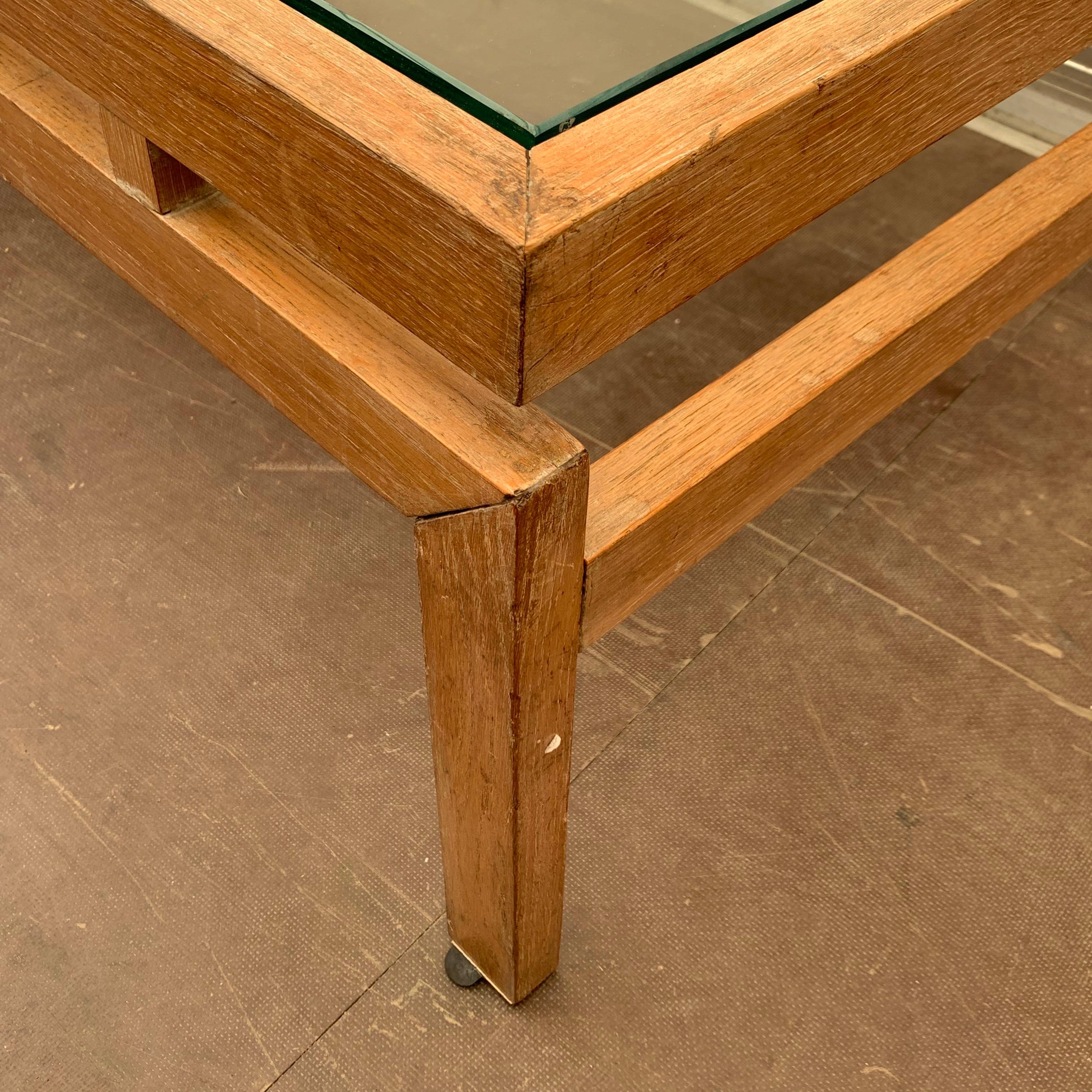French Cerused Oak Coffee Table, France, Midcentury