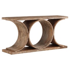 Console en chêne cérusé à la manière de Karl Springer.