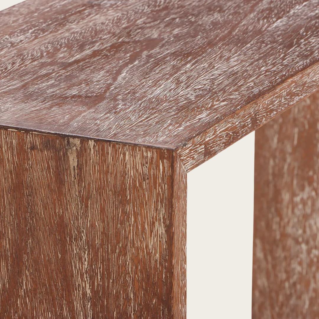 Cerused Oak Console Table in the Manner of Jean Michel-Frank In Good Condition For Sale In Brooklyn, NY