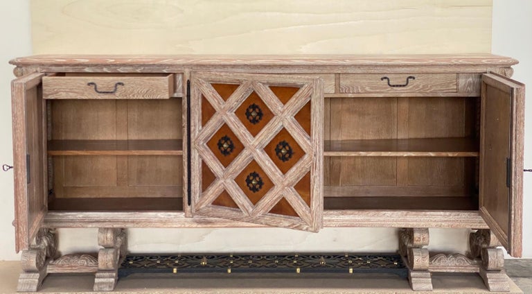 French Cerused Oak Credenza by Jean-Charles Moreux, 1938 For Sale
