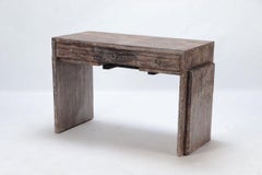 Cerused oak desk with pull out work surfaces having three drawers. Contemporary