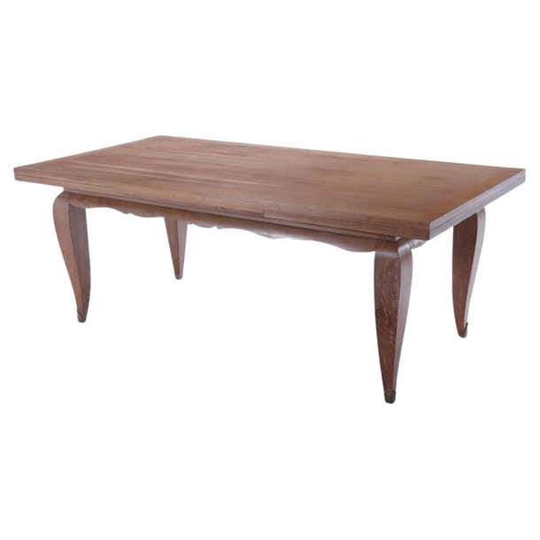 large french rectangular dining table, 1940s |... Cerused Oak French Dining Table c. 1940s For Sale at 1stDibs | 1940s ...