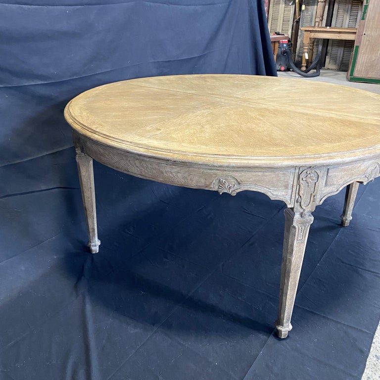 Cerused Oak French Provincial Style Large Dining Table by Erik Bolin at 1stDibs