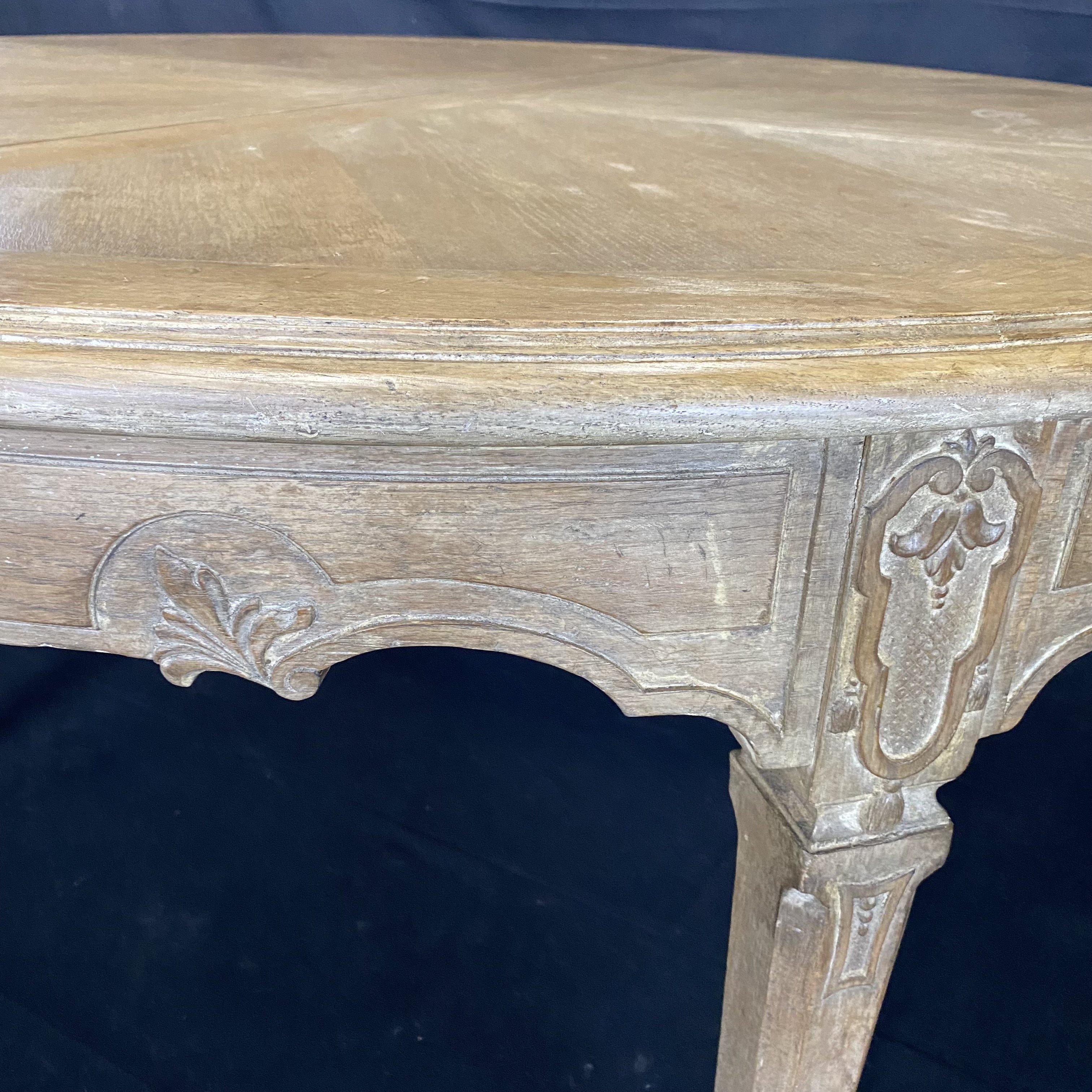 Cerused Oak French Provincial Style Large Dining Table by Erik Bolin 7