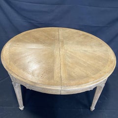 Cerused Oak French Provincial Style Large Dining Table by Erik Bolin