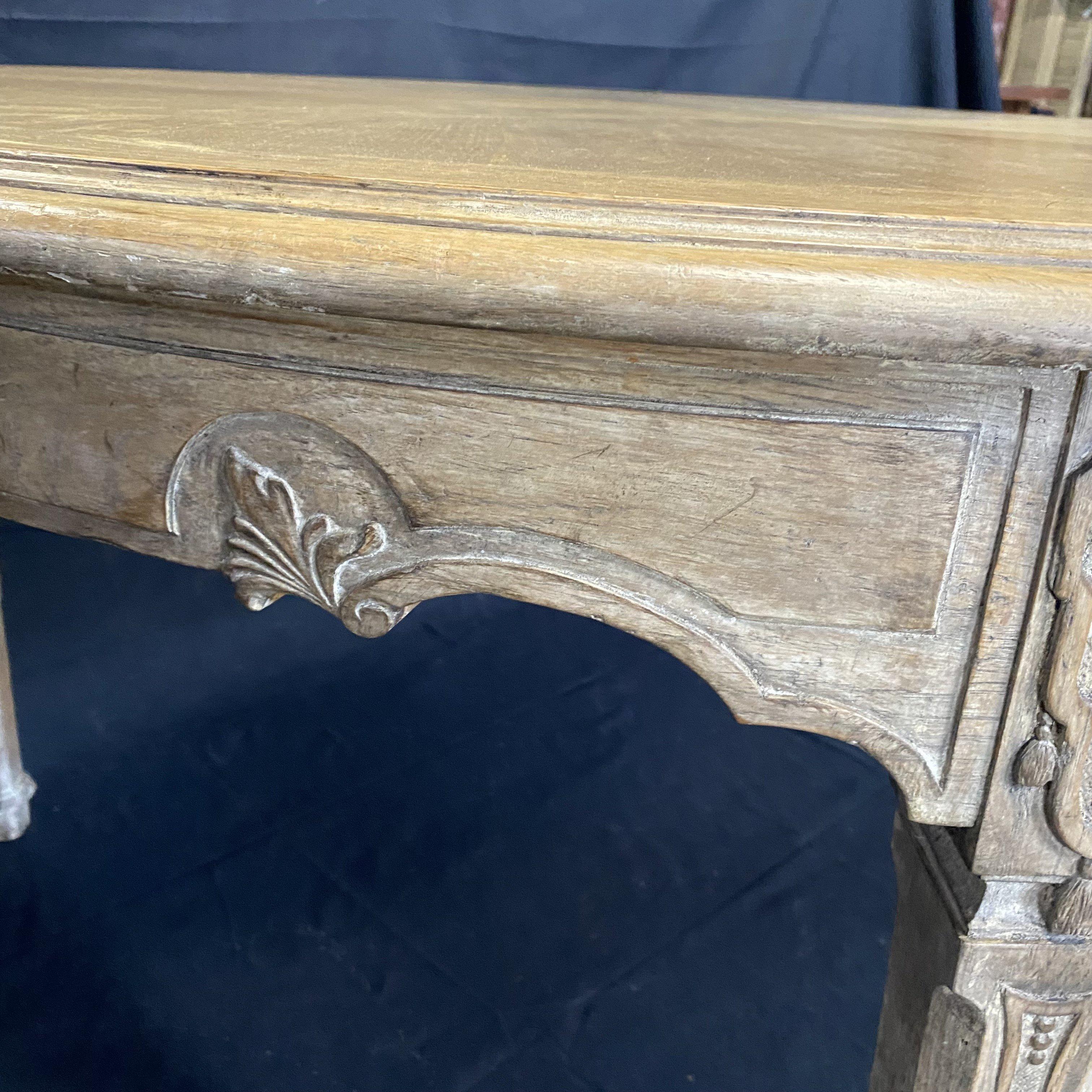 Mid-20th Century Cerused Oak French Provincial Style Large Dining Table by Erik Bolin