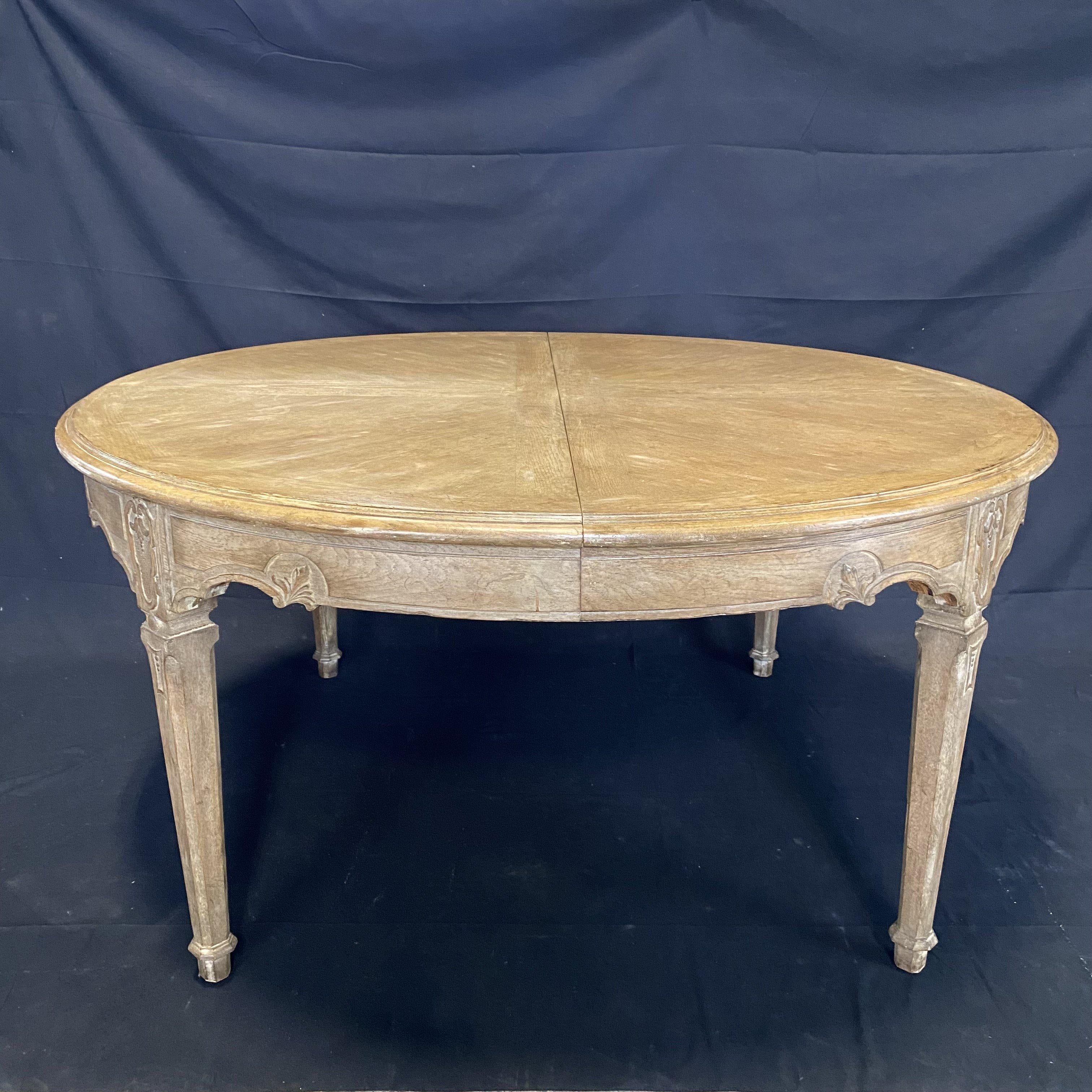 Cerused Oak French Provincial Style Large Dining Table by Erik Bolin 1