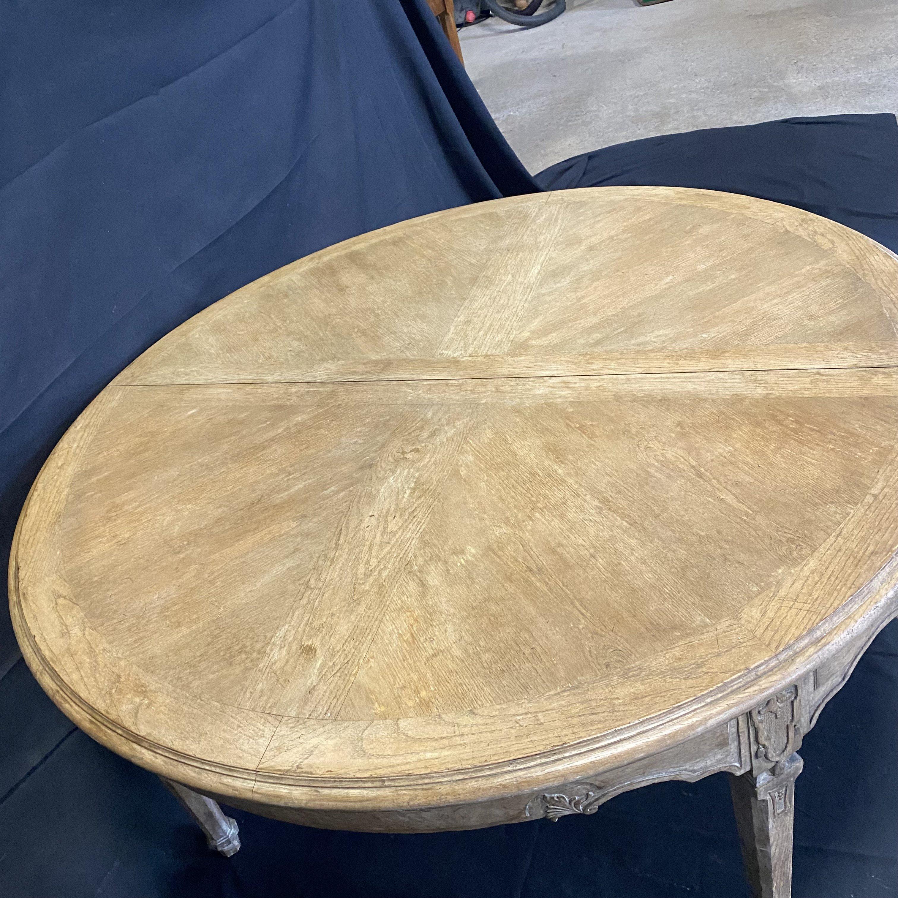 Cerused Oak French Provincial Style Large Dining Table by Erik Bolin 2