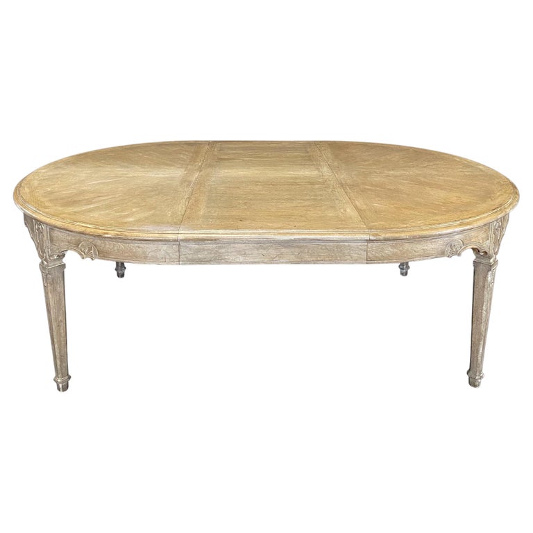 Cerused Oak French Provincial Style Large Dining Table by Erik Bolin at 1stDibs