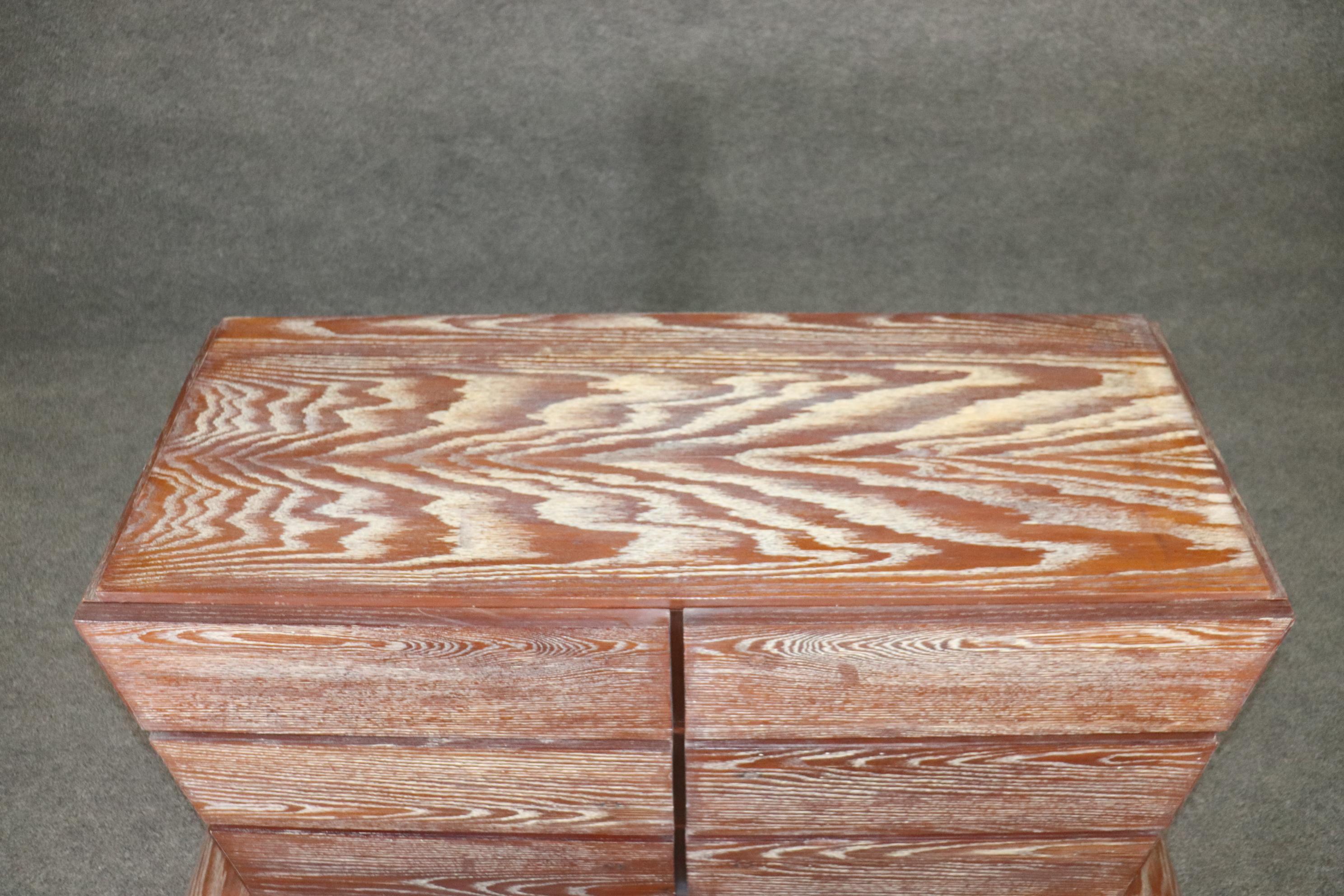 Late 20th Century Cerused Oak Gio Ponti Style Bentwood Base Commode Dresser 