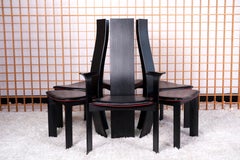 Cerused Oak High Back Dining Chairs by Bob & Dries Van Den Berghe Set of 6
