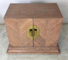 Cerused Oak Marquetry Nightstand by Ello