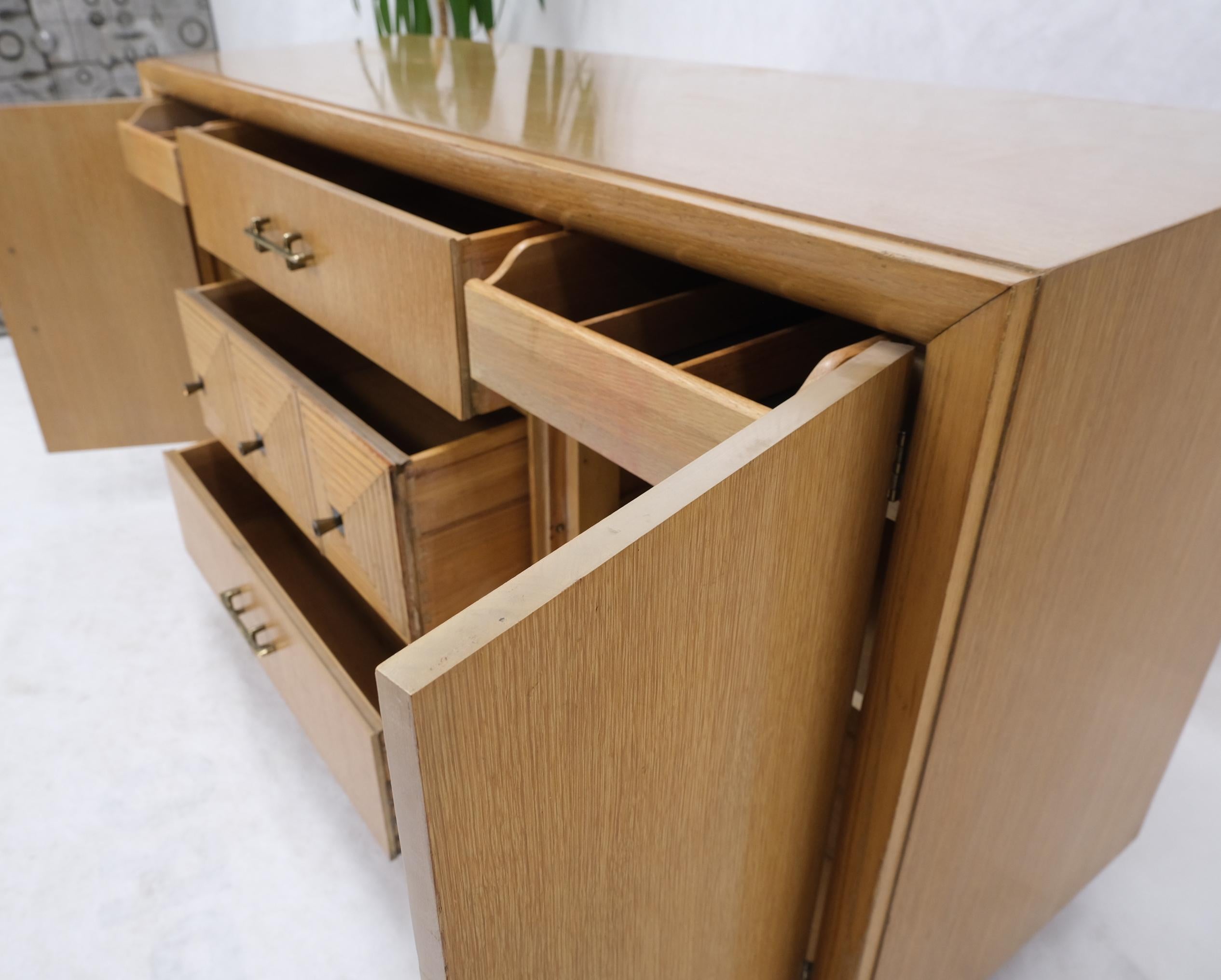 Cerused Oak Mid Century Credenza Sideboard Dresser Cabinet Buffet For Sale 2