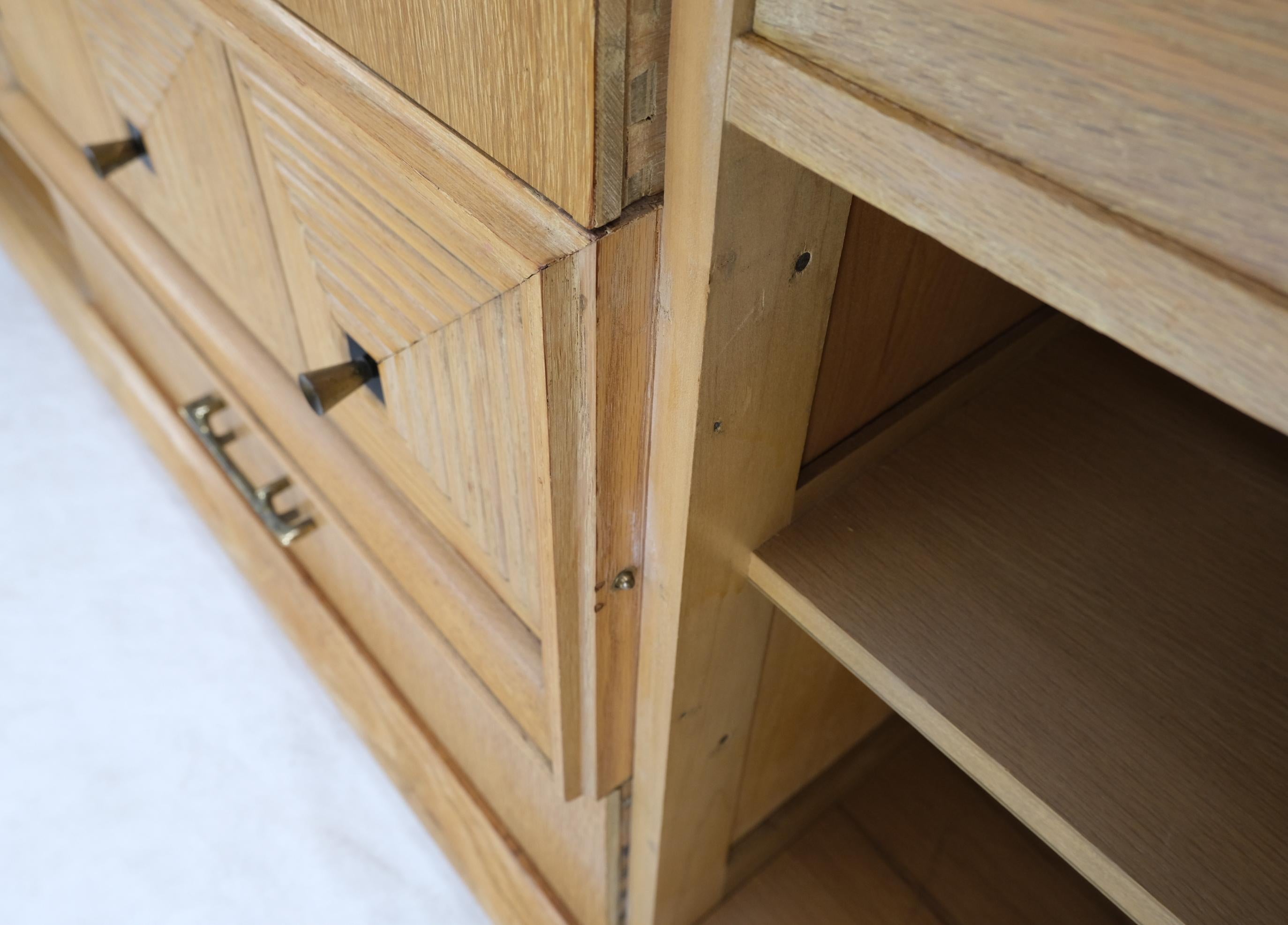 Cerused Oak Mid Century Credenza Sideboard Dresser Cabinet Buffet For Sale 6