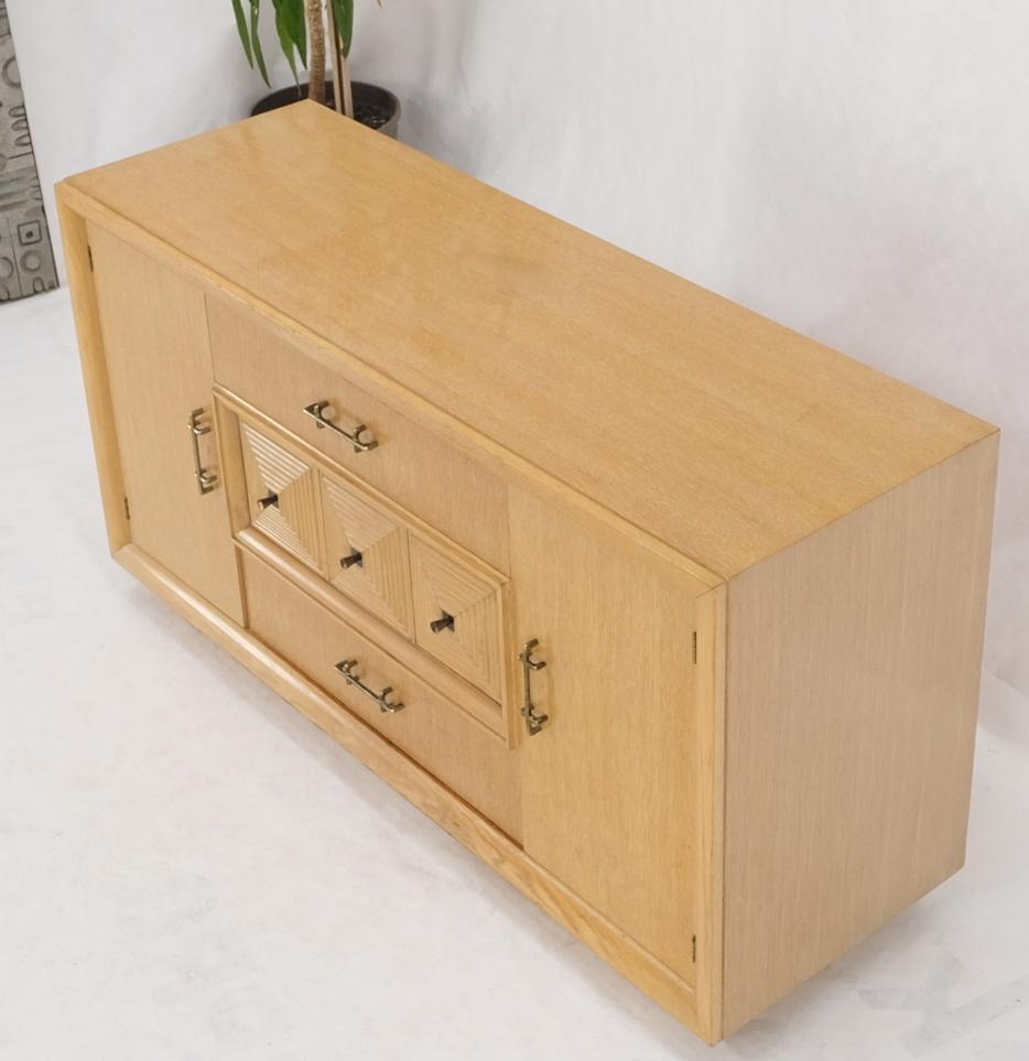 Mid-Century Modern Cerused Oak Mid Century Credenza Sideboard Dresser Cabinet Buffet For Sale