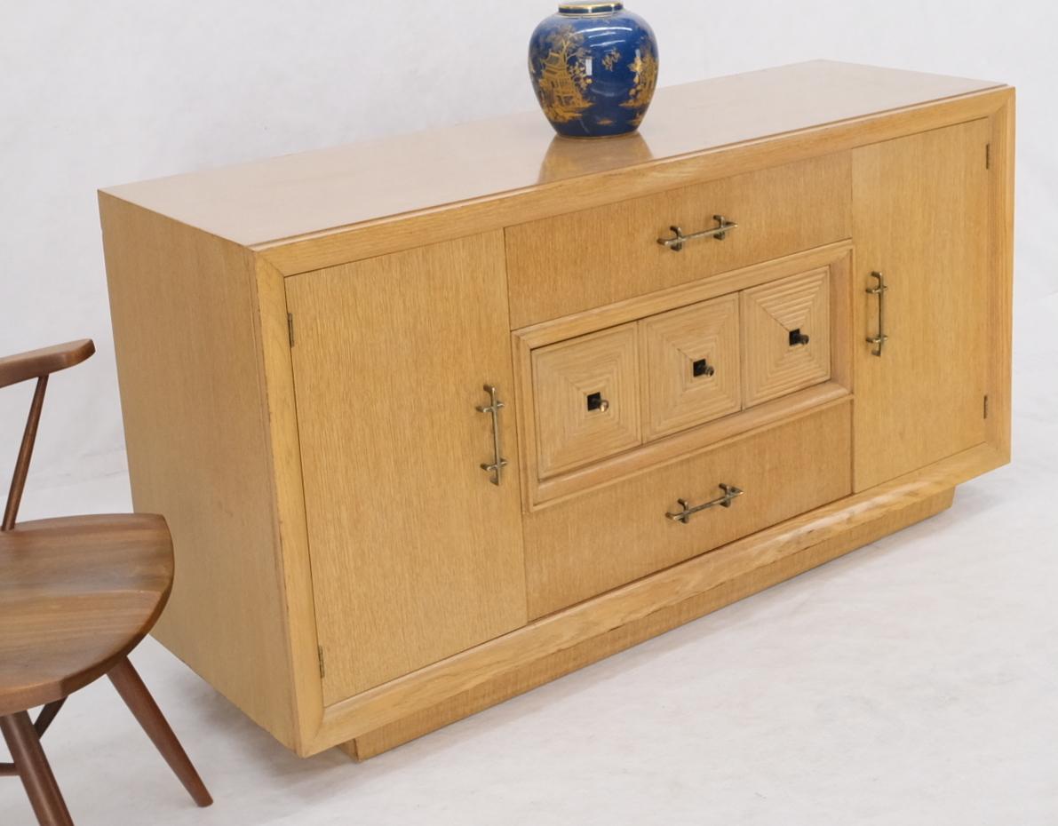 American Cerused Oak Mid Century Credenza Sideboard Dresser Cabinet Buffet For Sale