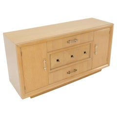 Cerused Oak Modern Credenza Dresser Cabinet 3 Drawer 2 Doors Compartments Mint