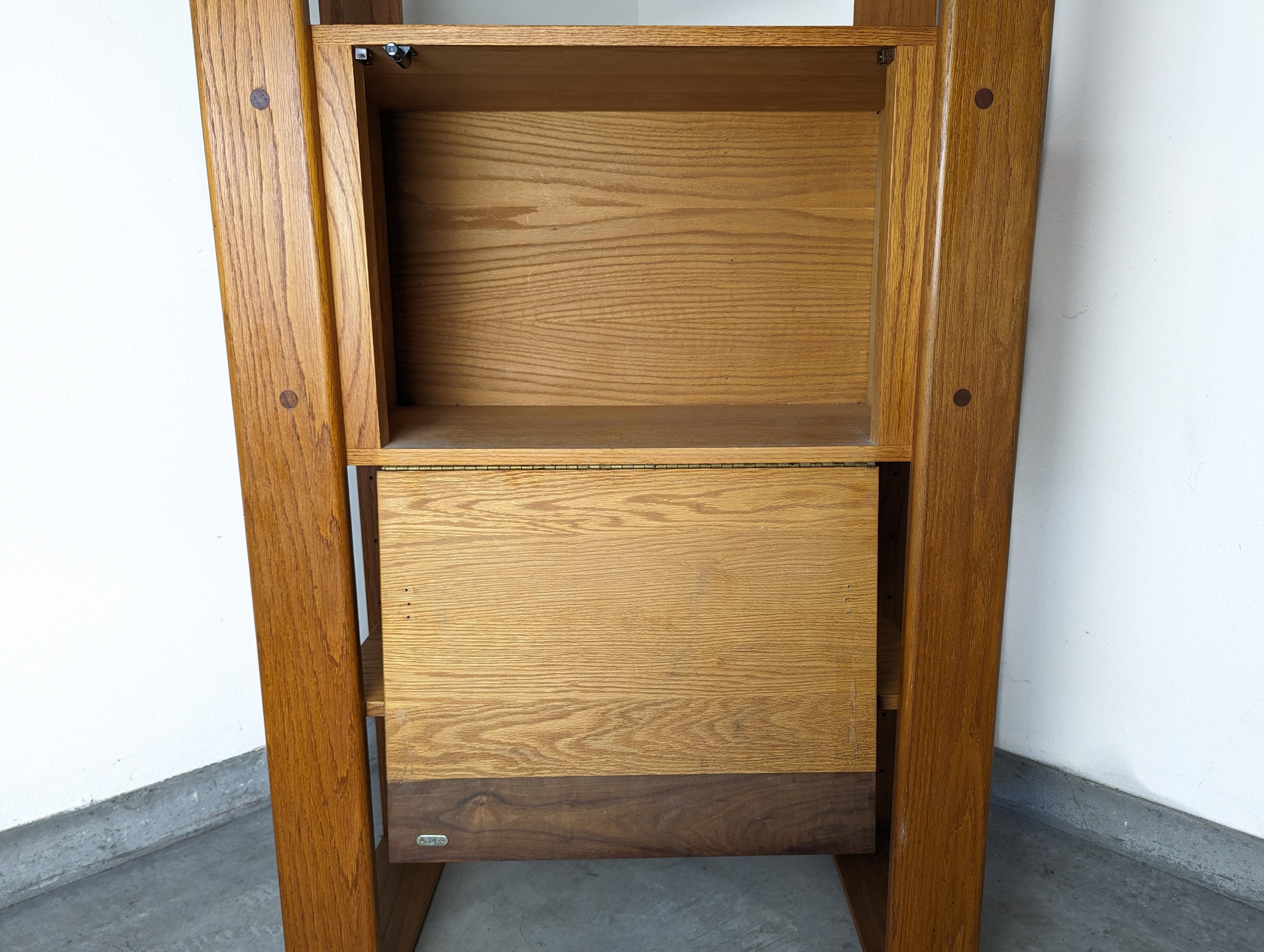 American Cerused Oak Modular Bookcase or Room Divider by Lou Hodges, c1970s For Sale