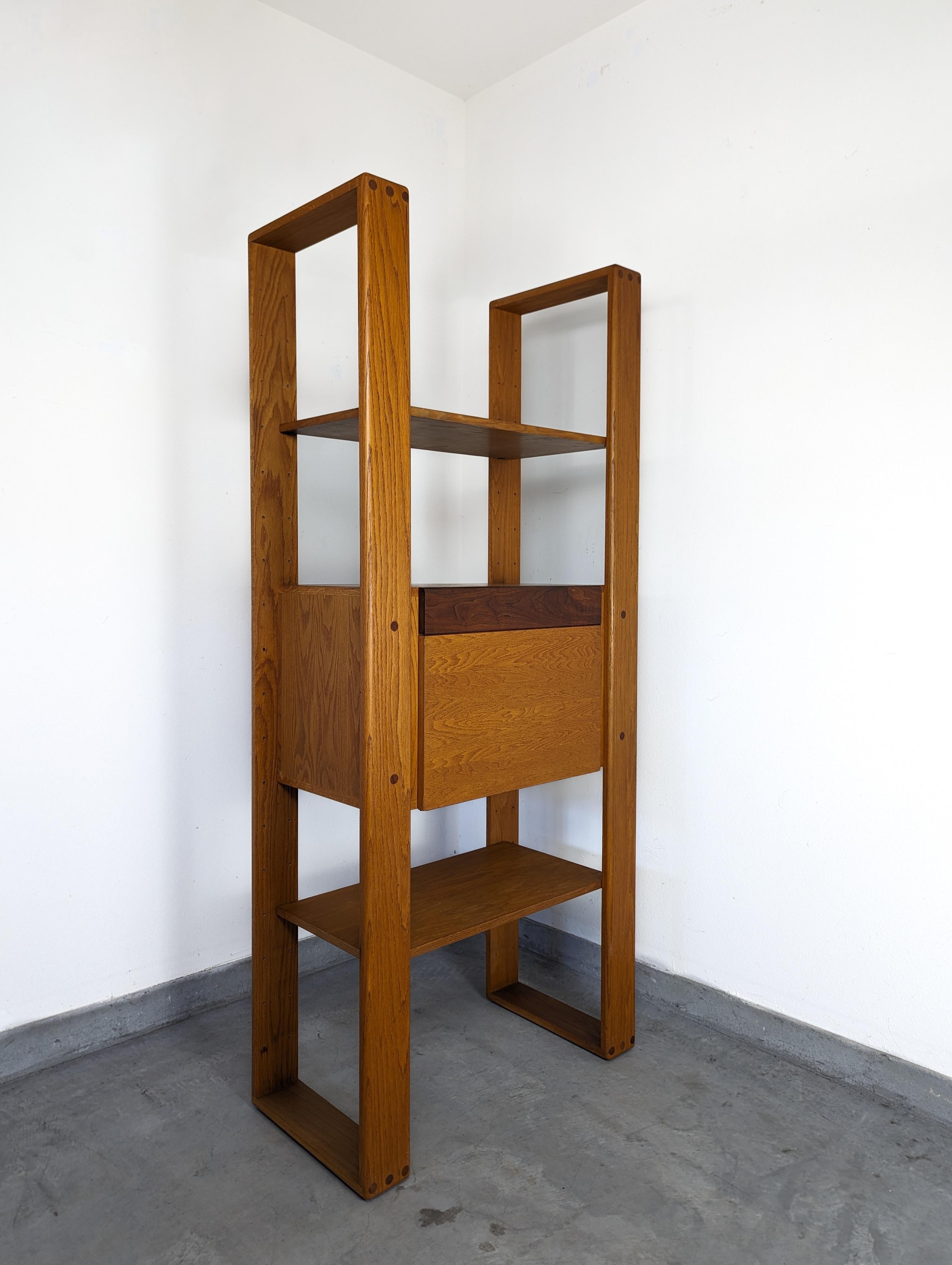 Late 20th Century Cerused Oak Modular Bookcase or Room Divider by Lou Hodges, c1970s For Sale